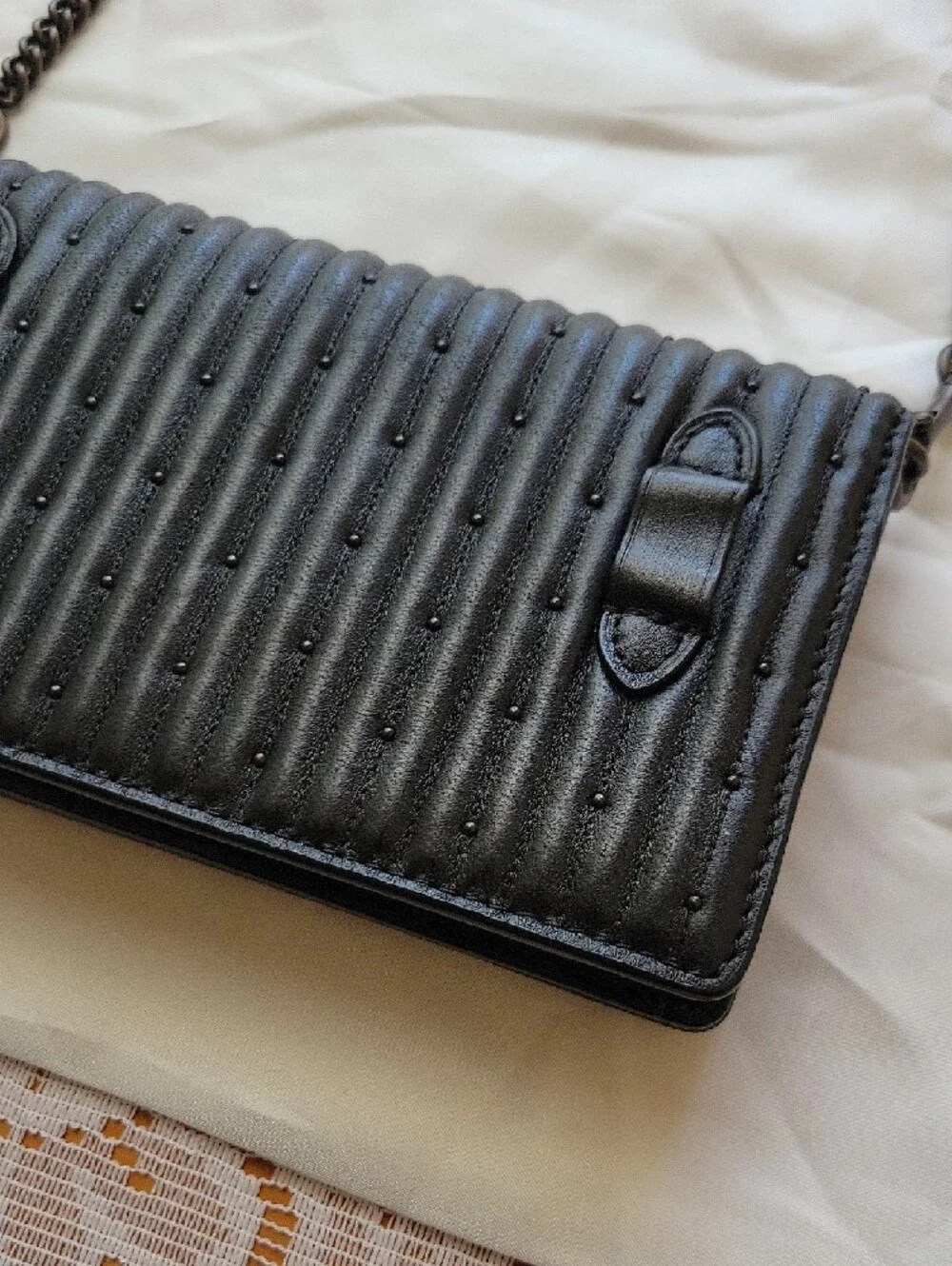 COACH Black Quilted Crossbody Detachable Chain / Convertible